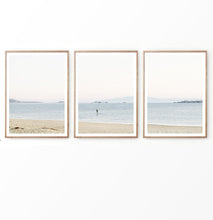 Load image into Gallery viewer, Beach Photography Triptych, Minimalist coastal wall art set
