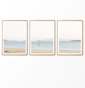Beach Photography Triptych, Minimalist coastal wall art set