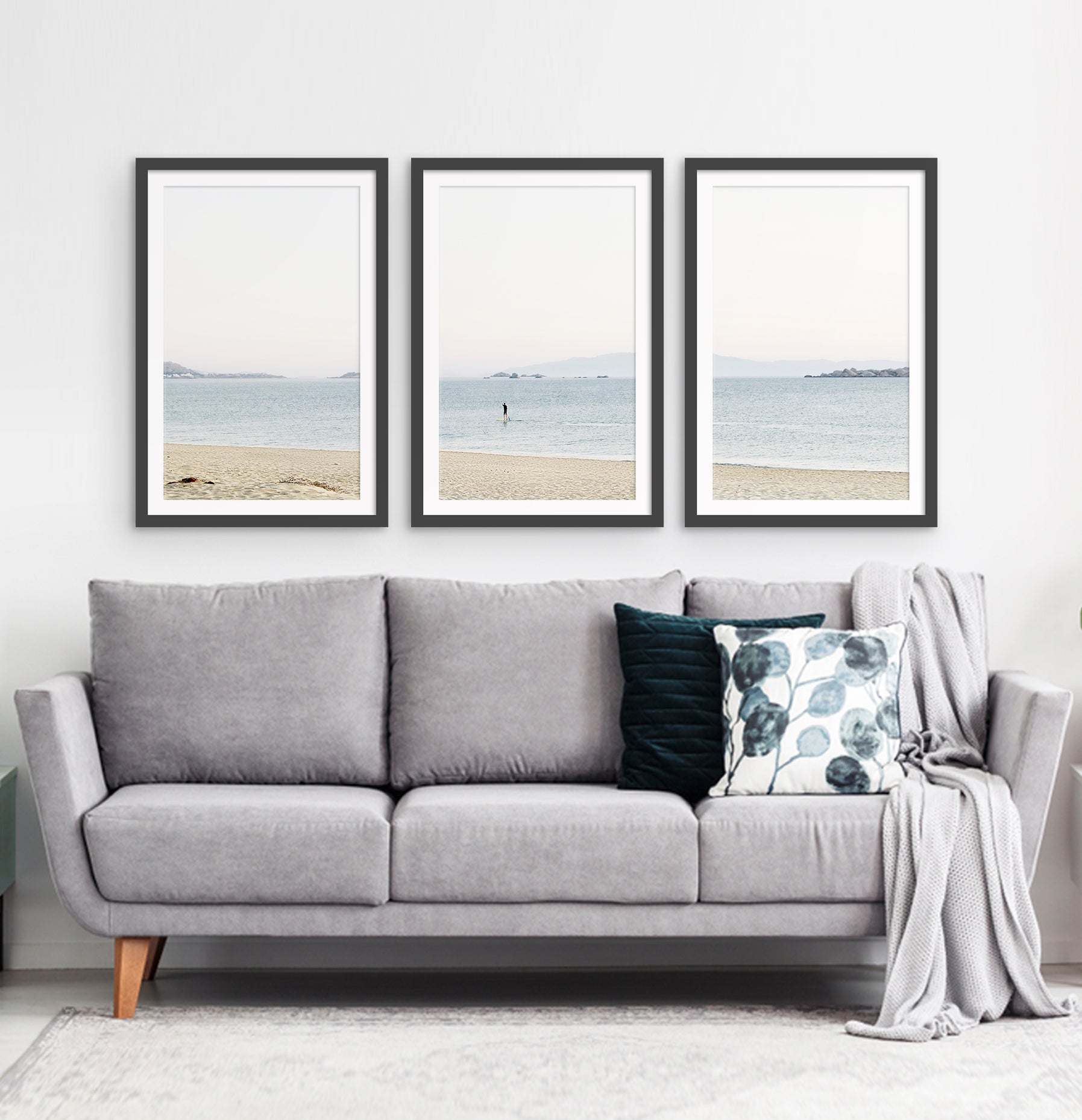 Three photo prints of a seashore 1