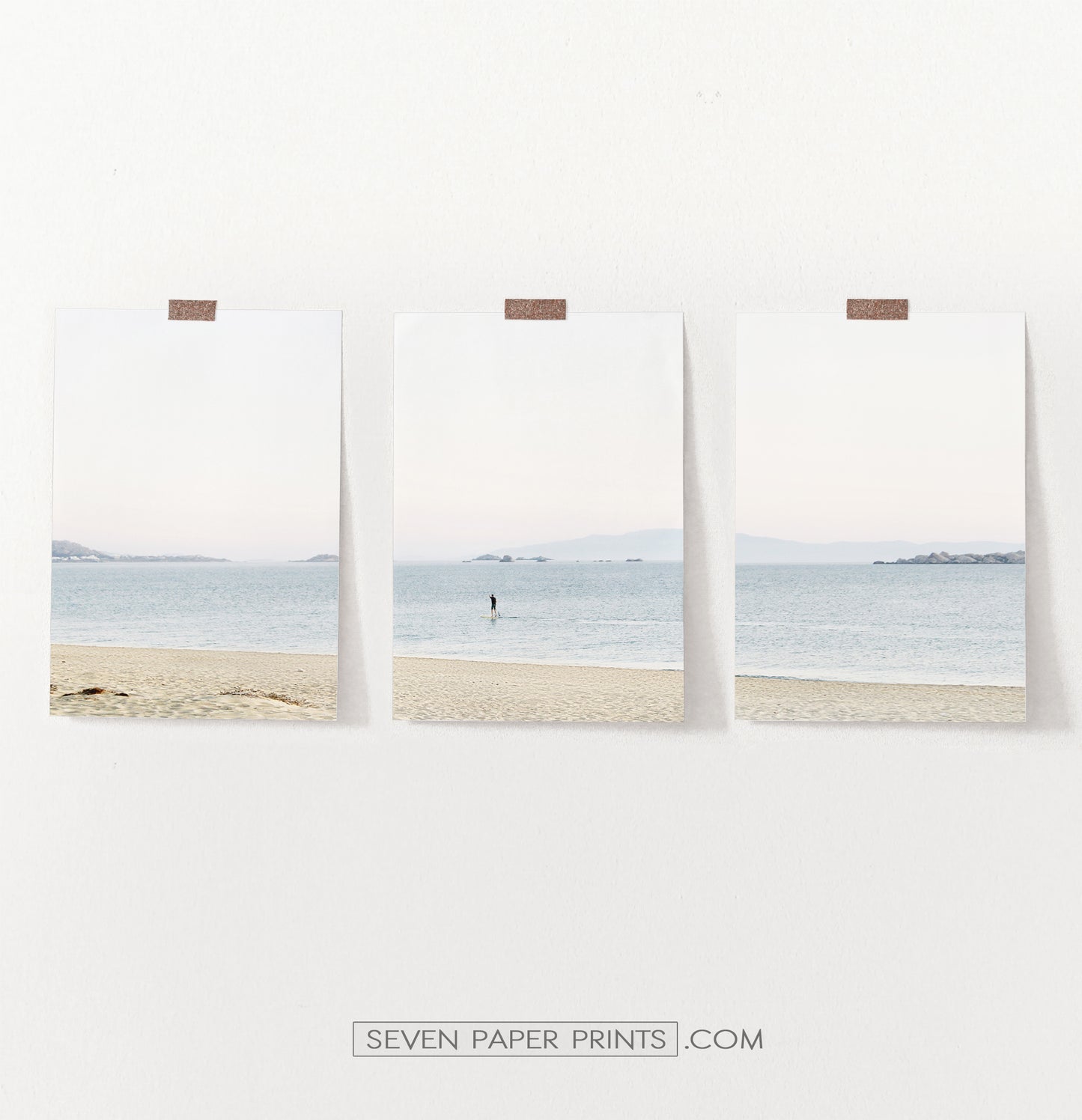 Minimalist Beach Photography Triptych