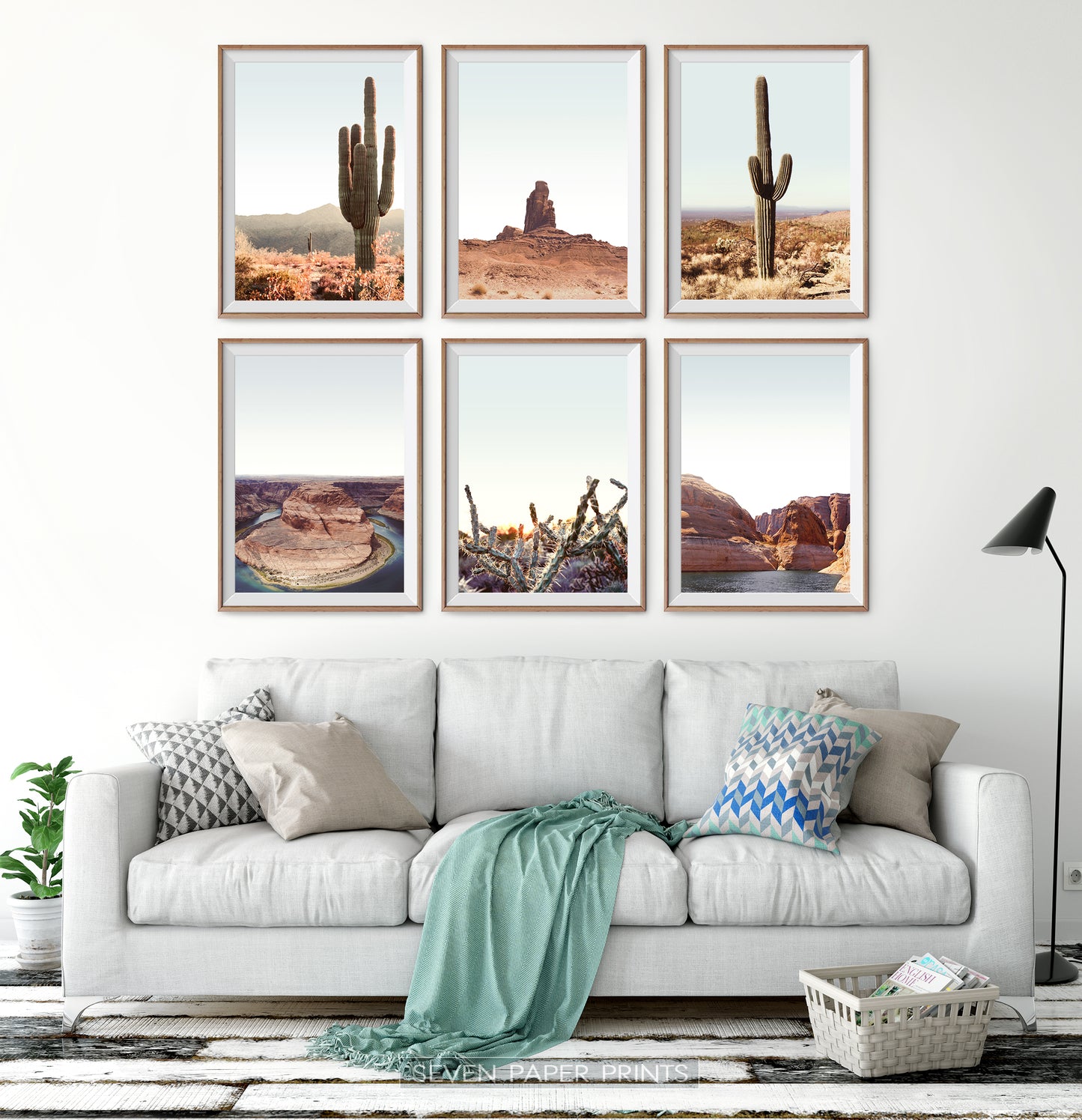 Arizona Desert Landscape Set of 6 Wall Art
