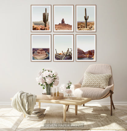 Arizona Desert Landscape Set of 6 Wall Art