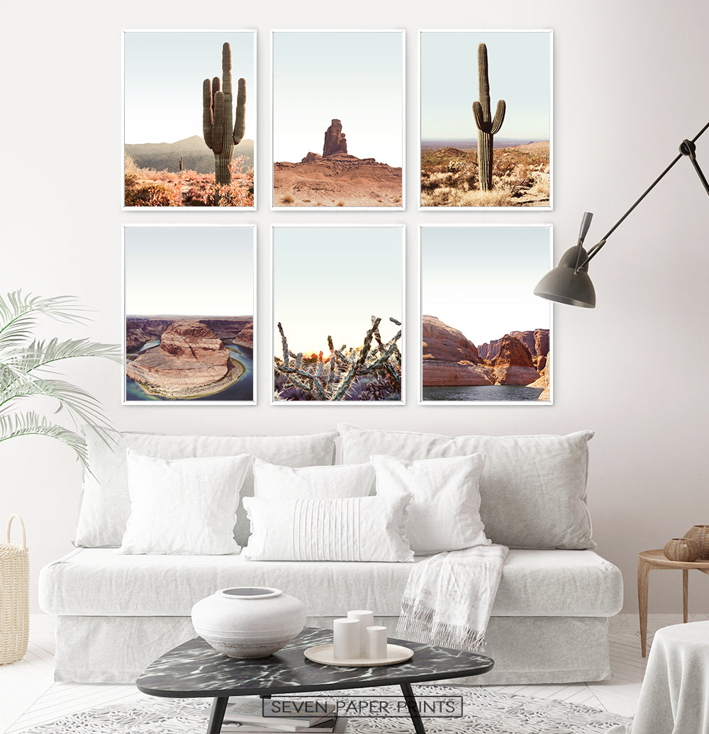Arizona Desert Landscape Set of 6 Wall Art