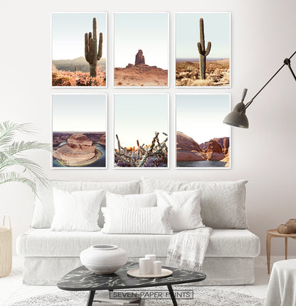 Arizona Desert Landscape Set of 6 Wall Art