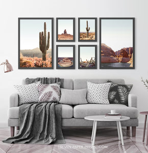 KREATIVE ARTS 3pcs Western Wall Decor Prints Cowboy Desert Cactus Sunset  Pictures Red Wall Art Southwest Canvas Paintings for office living room  Each