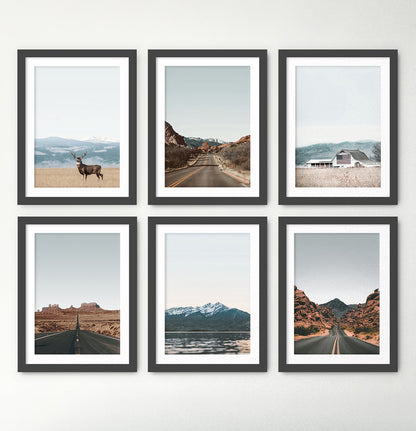 Rocky Mountains in Colorado vs Arizona Canyons Set Of 6 Wall Art