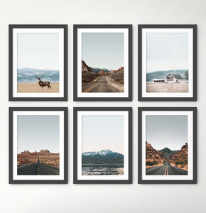 Rocky Mountains in Colorado vs Arizona Canyons Set Of 6 Wall Art