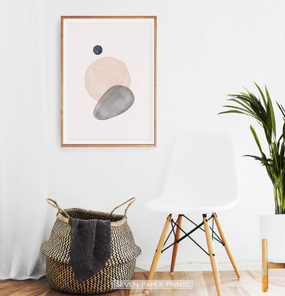 Mid Century Modern Art | Earth Color Shapes