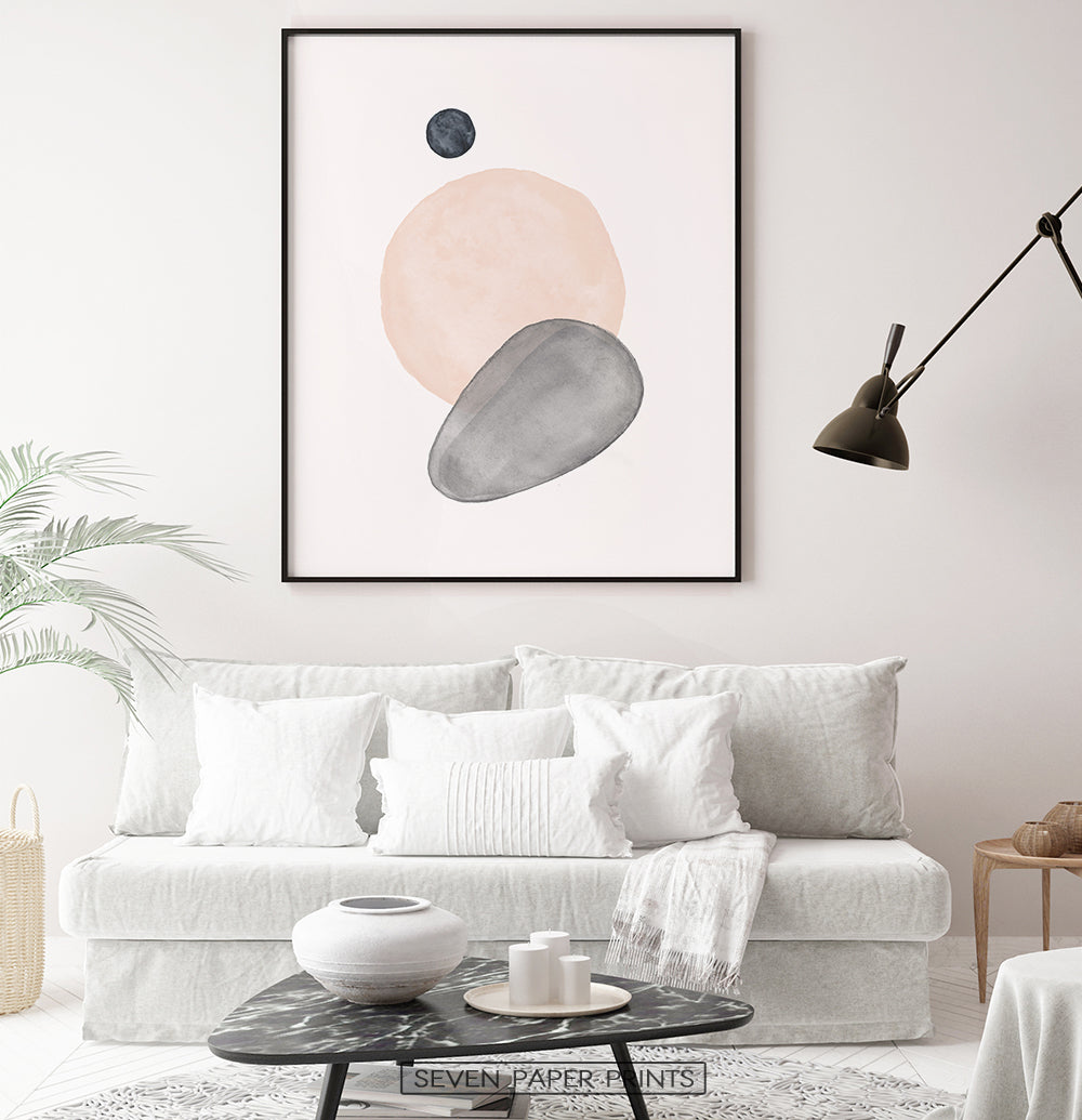 Mid Century Modern Art | Earth Color Shapes