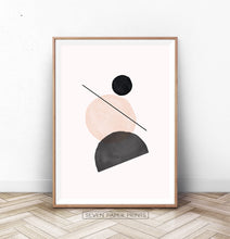 Load image into Gallery viewer, Geometric Shapes Poster In Terracotta and Black
