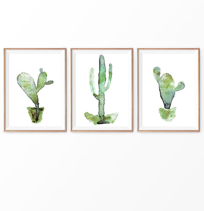 Watercolor Cacti Set of 3 Prints