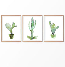 Load image into Gallery viewer, Watercolor Cacti Set of 3 Prints
