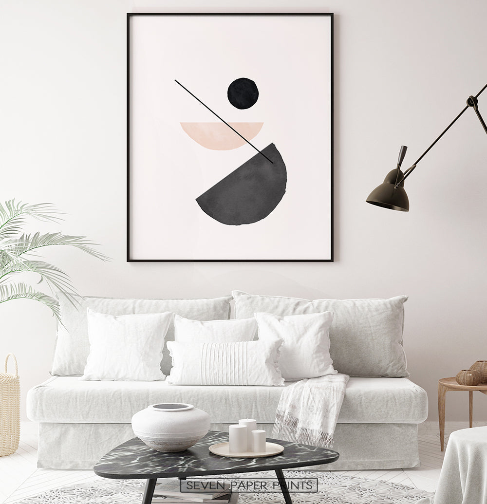 Sunburst Neutral Colors Wall Art, Terracotta Abstract Print