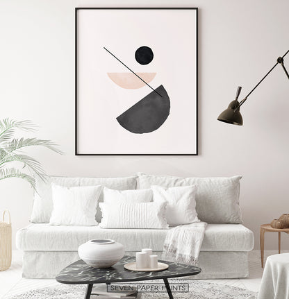 Sunburst Neutral Colors Wall Art, Terracotta Abstract Print