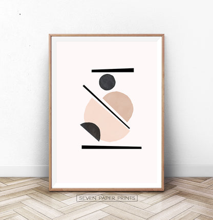 Geometric Shapes Art print, Boho Decor Poster