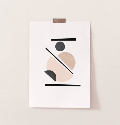 Geometric Shapes Art print, Boho Decor Poster