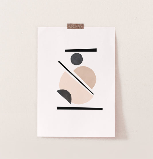 Geometric Shapes Art print, Boho Decor Poster