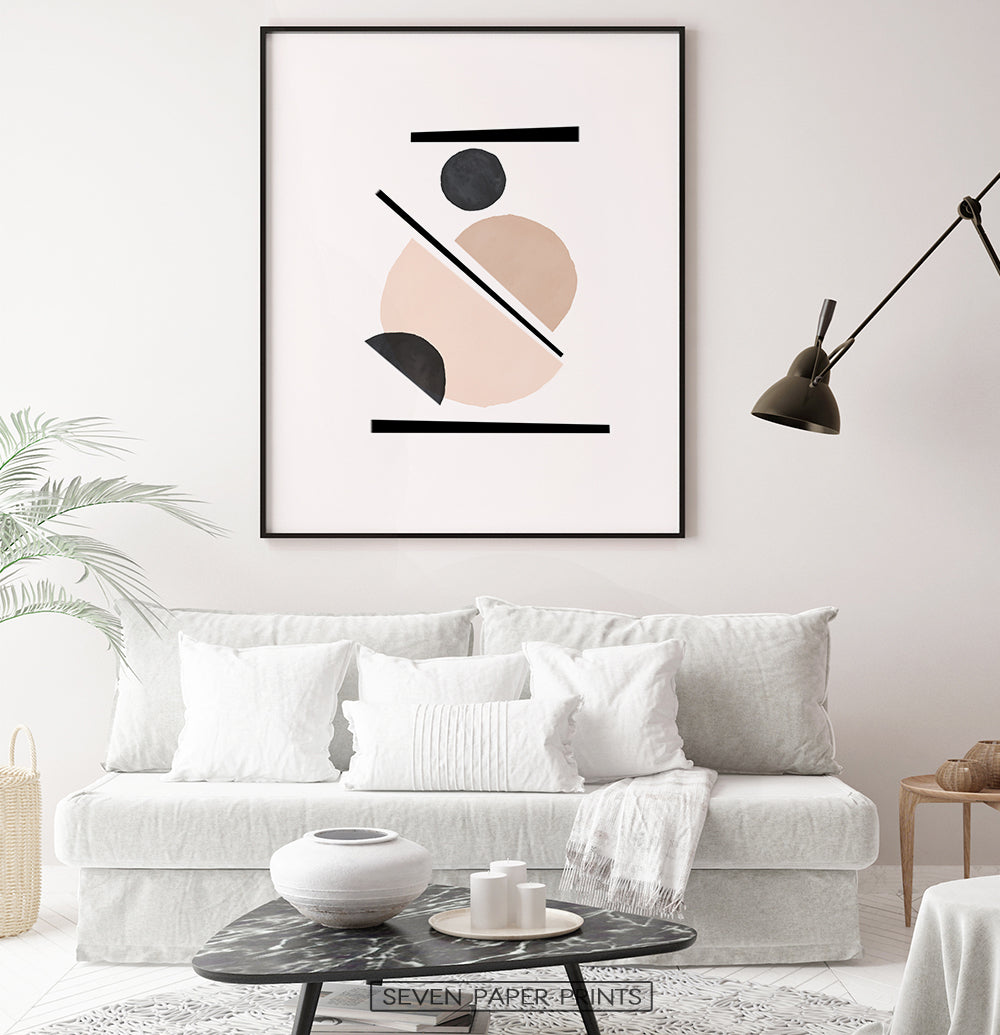 Geometric Shapes Art print, Boho Decor Poster