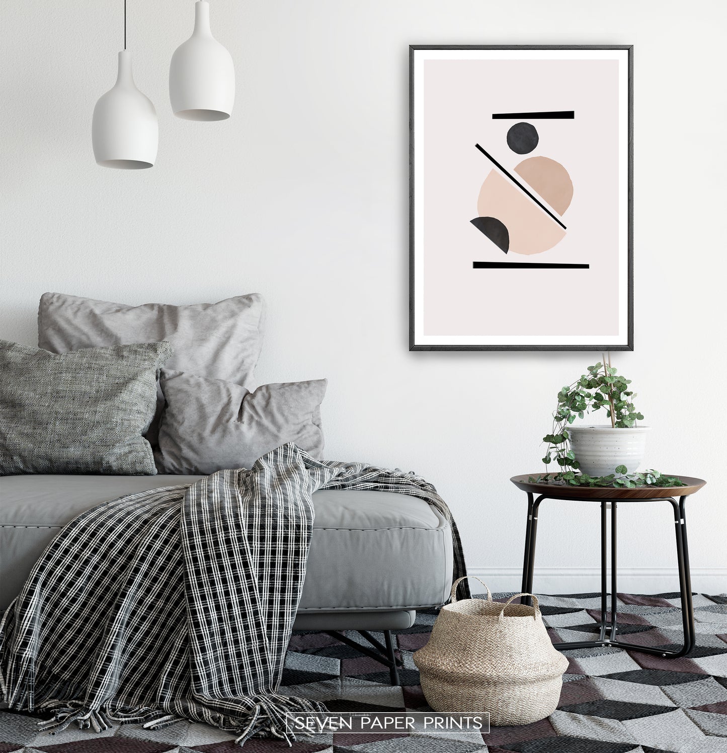 Geometric Shapes Art print, Boho Decor Poster