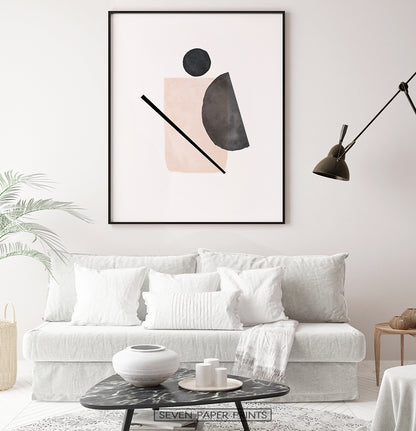 Abstract Shapes, Beige Boho Decor