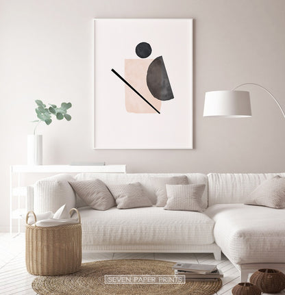 Abstract Shapes, Beige Boho Decor