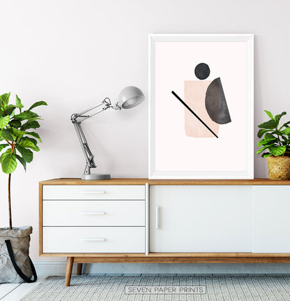 Abstract Shapes, Beige Boho Decor
