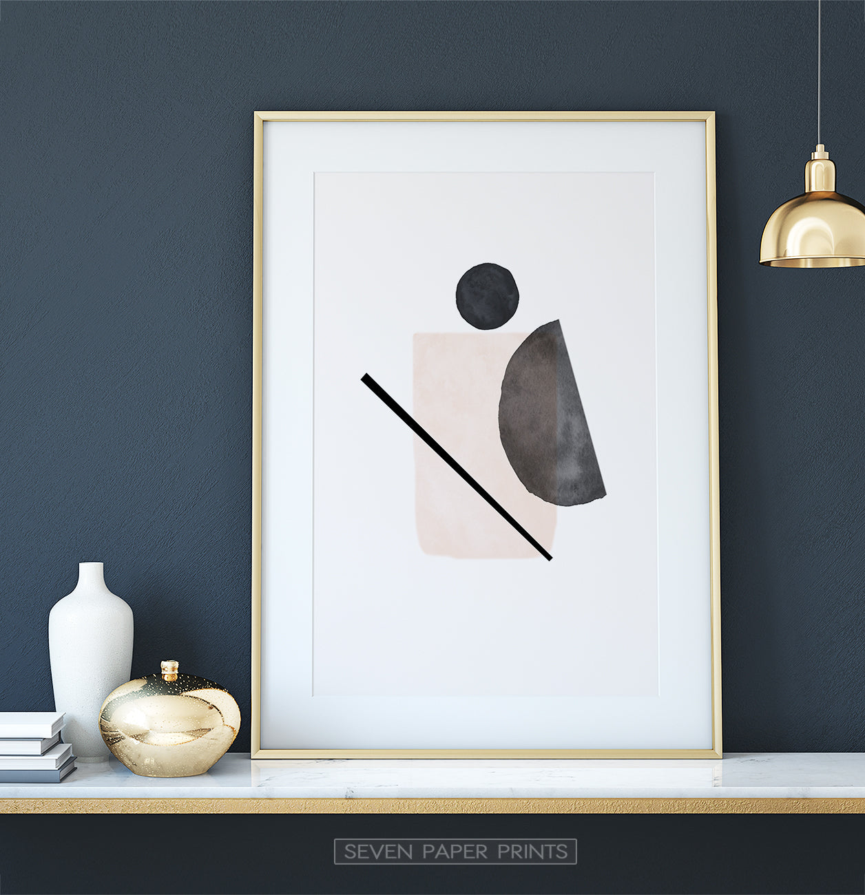Abstract Shapes, Beige Boho Decor