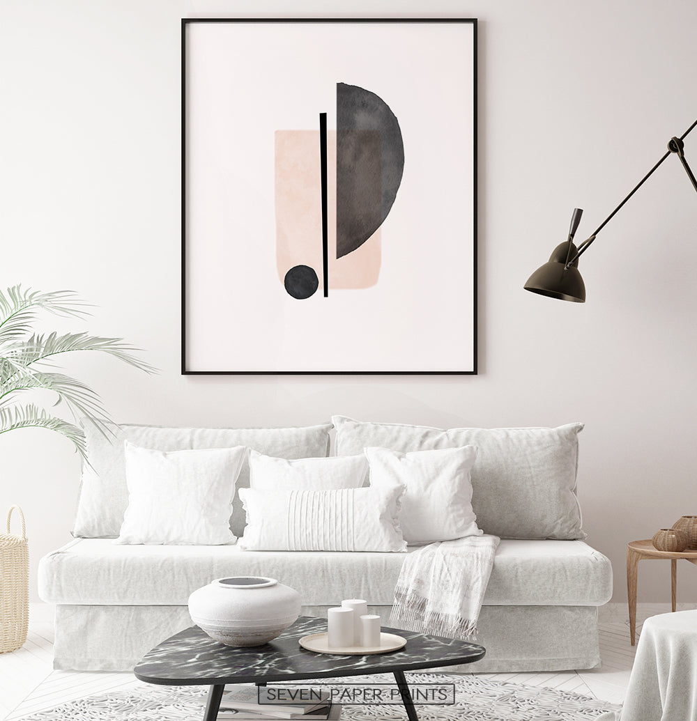 Abstract Minimalist Print, Neutral Soft Wall Art