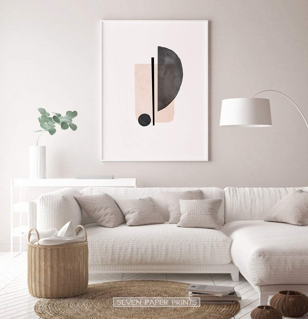 Abstract Minimalist Print, Neutral Soft Wall Art