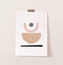 Load image into Gallery viewer, Brown Pink Abstract Wall Art, Sun and Moon Poster
