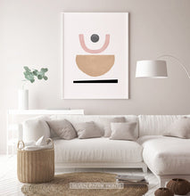 Load image into Gallery viewer, Pink and Brown Geometry Print for Sofa
