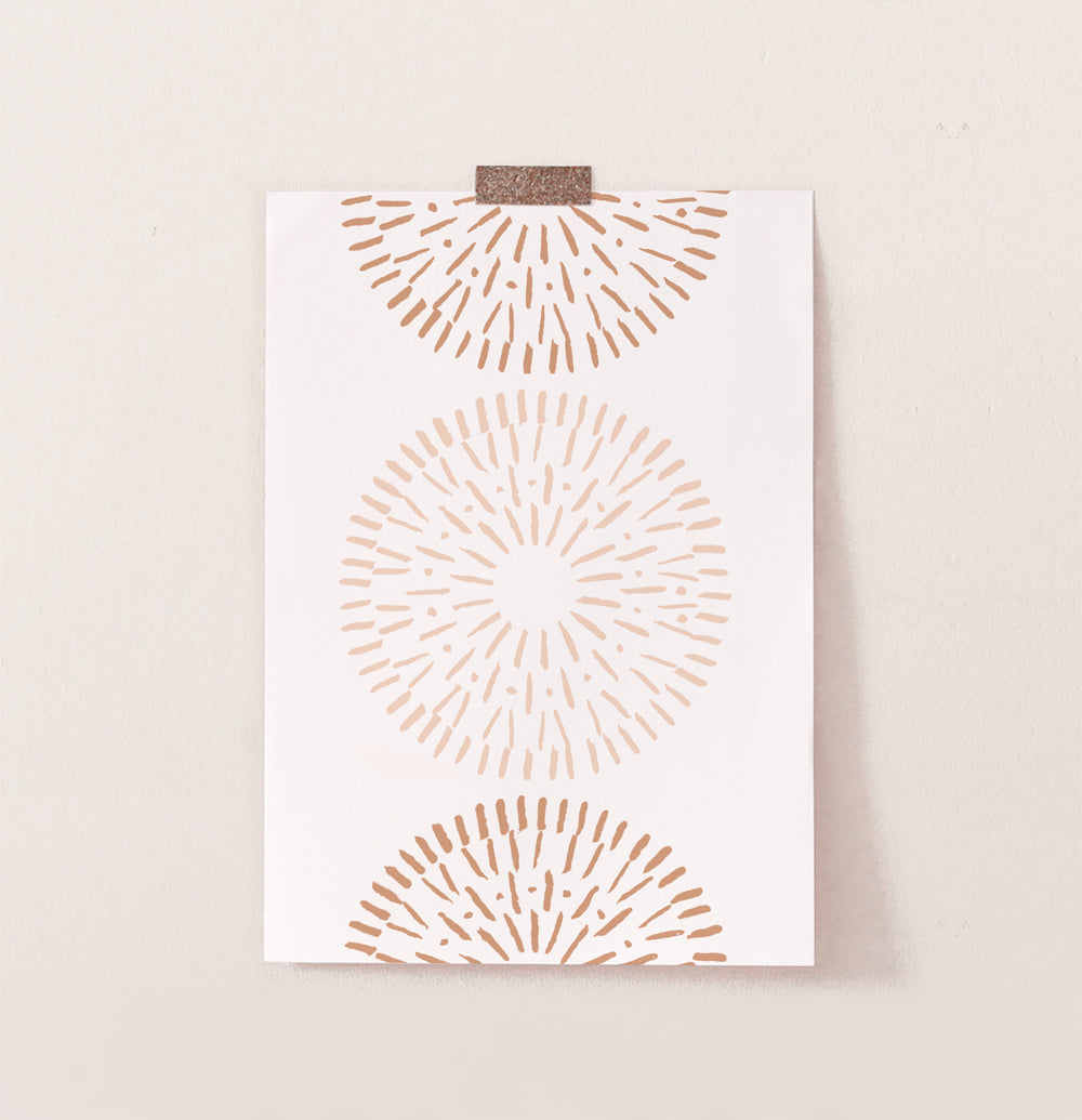 Boho Wall Art Decor, Radial Art