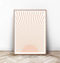 Load image into Gallery viewer, Boho Decor Abstract Sun Art Print, Neutral Color Art Print
