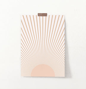 Boho Decor Abstract Sun Art Print, Neutral Color Art Print
