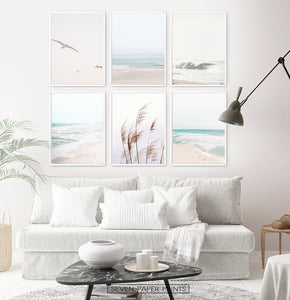 Pastel Beach Decor Set of Six Prints