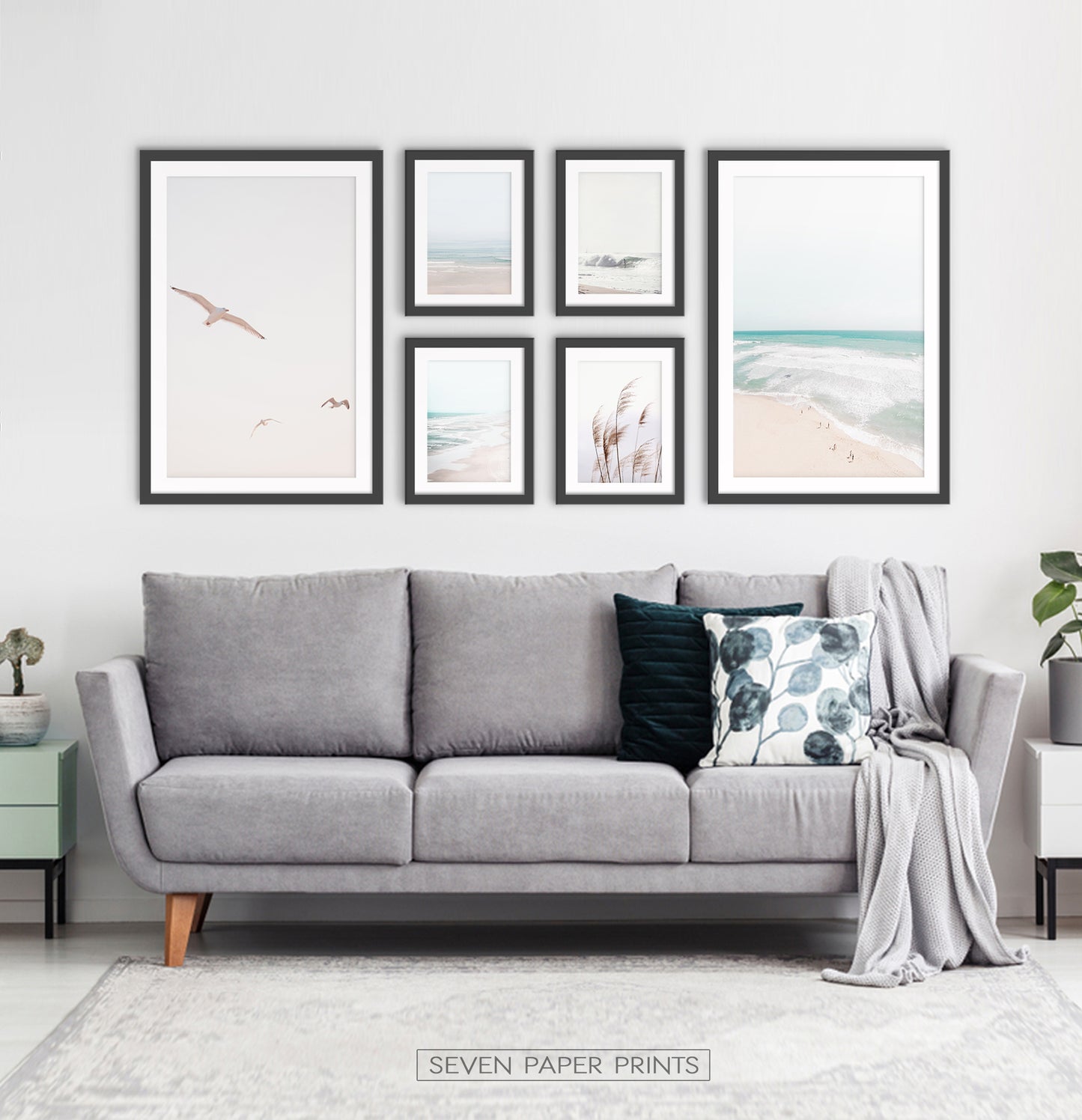 Beige Coastal Gallery Wall | Framed
