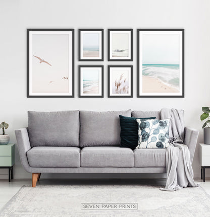 Beige Coastal Gallery Wall | Framed