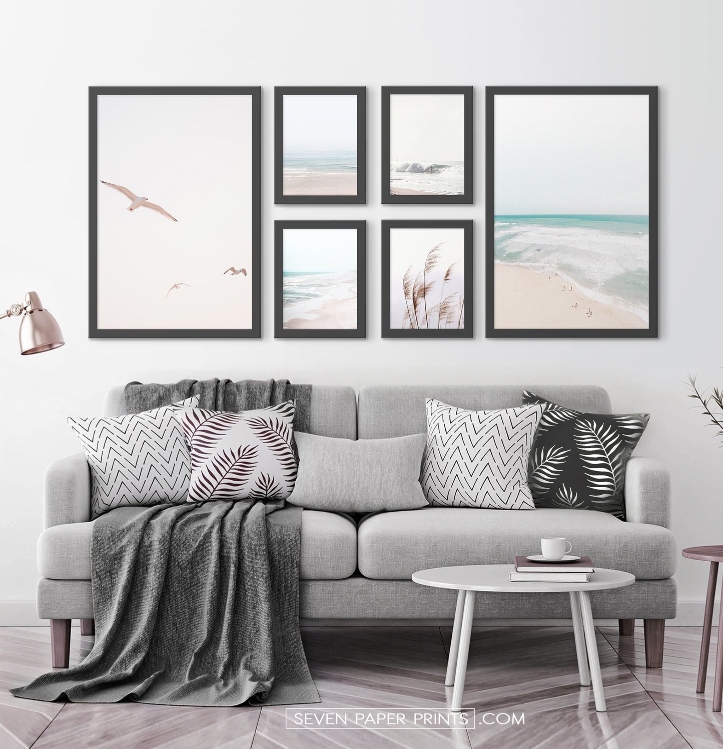 Beige Coastal Gallery Wall | Framed