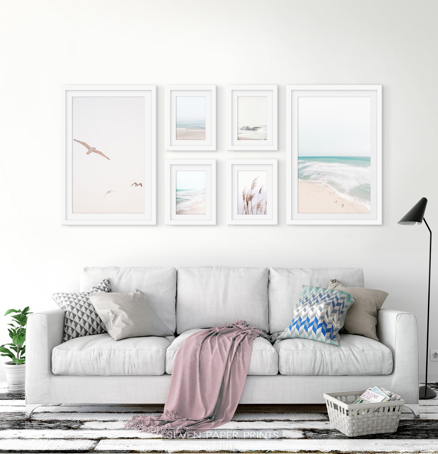 Beige Coastal Gallery Wall | Framed