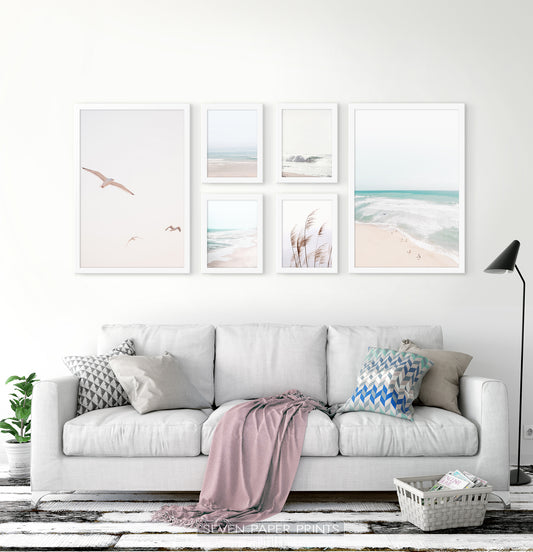 Beige Coastal Gallery Wall | Framed