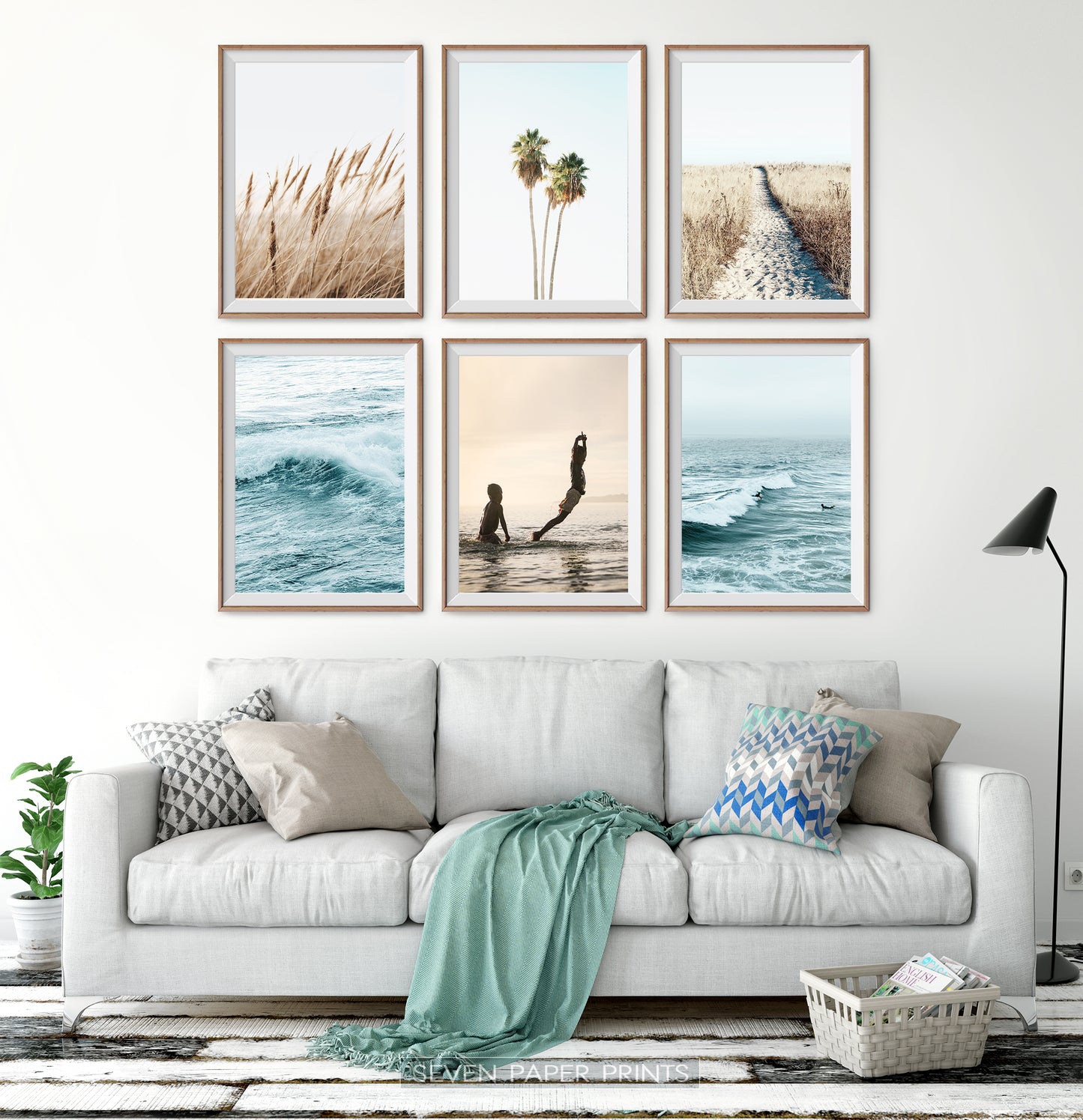 Turquoise Waves and Warm Color Coastal Photography Set