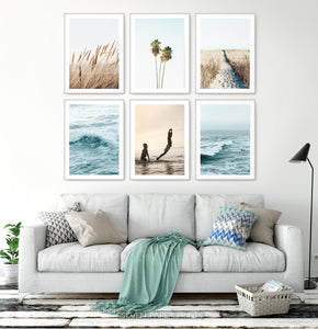 Turquoise Waves and Warm Color Coastal Photography Set