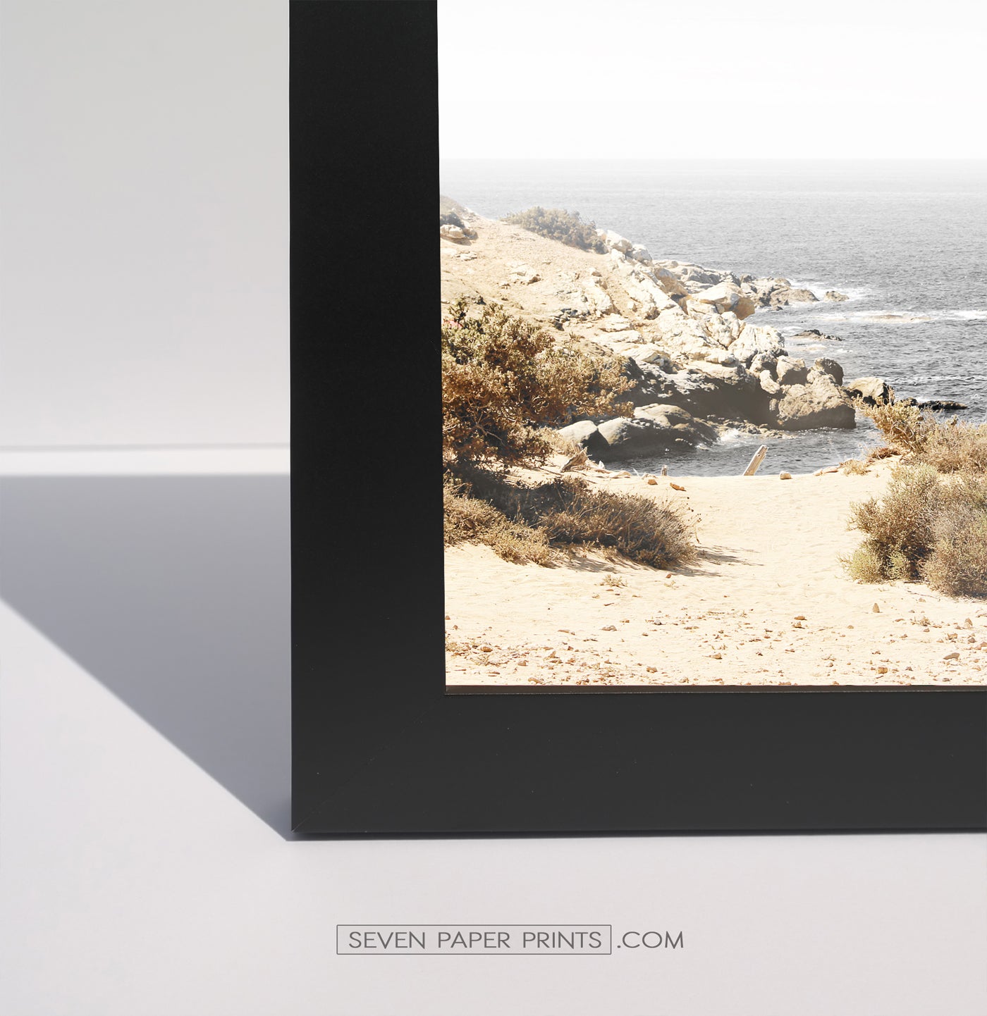 A corner of a black frame