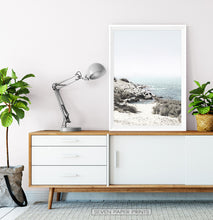Load image into Gallery viewer, Aqua Beach Print with Shoreline View

