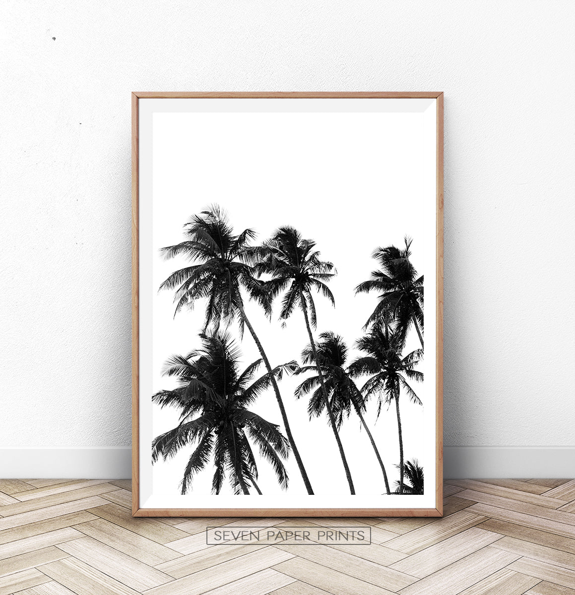Black and White Tropical Palm Wall Decor