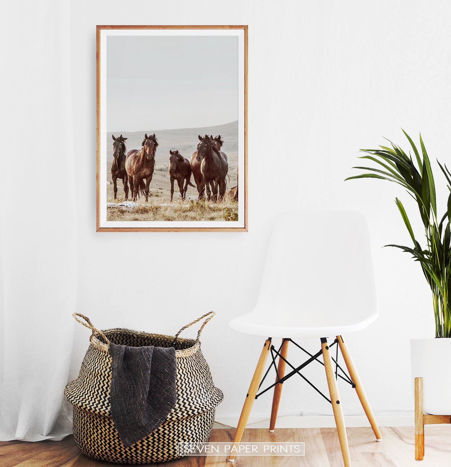 Brown Wild Horses Print