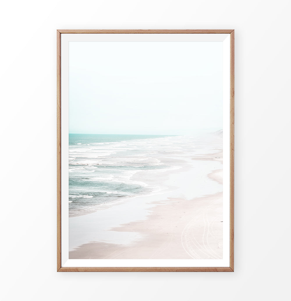 Soft beach print, seashore wall art