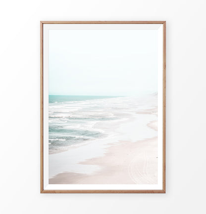 Soft beach print, seashore wall art