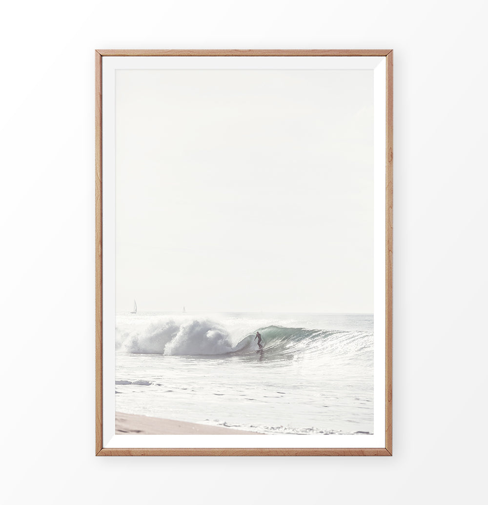 Surfing wall decor, big ocean wave print