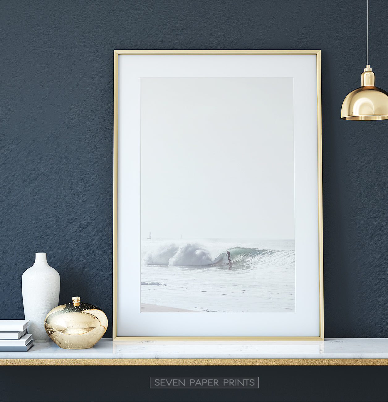 Large Sea Wave Surfing Print